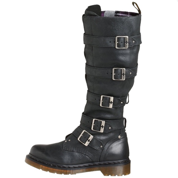 Dr. Martens Women's Phina Phoenix Tall Buckle Black Boots The Walking Dead US 6 - Picture 2 of 7